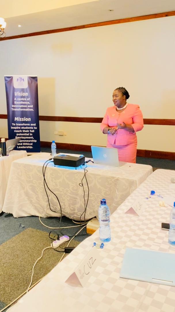 Tiwonge Zyambo, lecturer at Cavendish University Zambia and trainer at the DAFI Scholarship programme workshop Tiwonge Zyambo, lecturer at Cavendish University Zambia and trainer at the DAFI Scholarship programme workshop