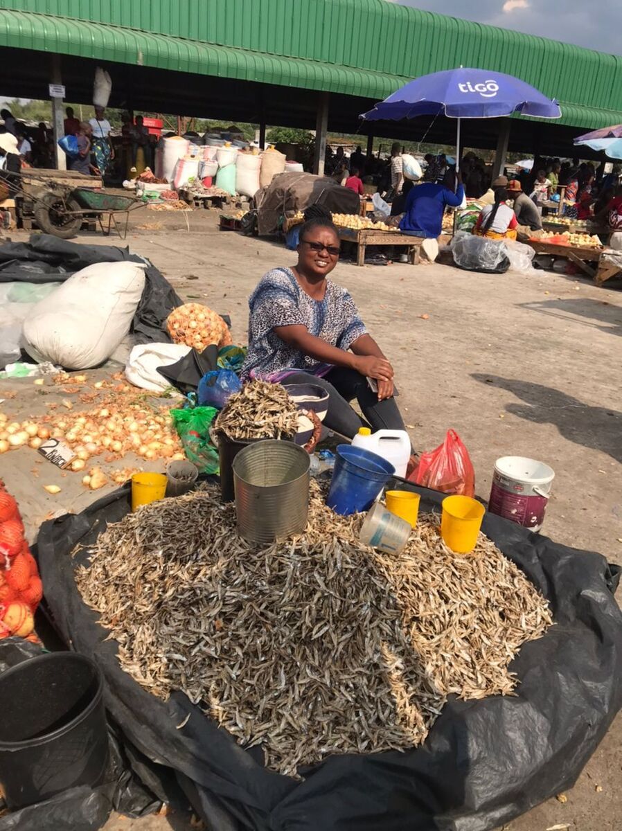 Tamazi Banda seated next to her merchandise in Soweto market BH, Lusaka province Tamazi Banda seated next to her merchandise in Soweto market BH, Lusaka province