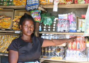 Pumulo now owns a grocery business thanks to Caritas Czech Republic