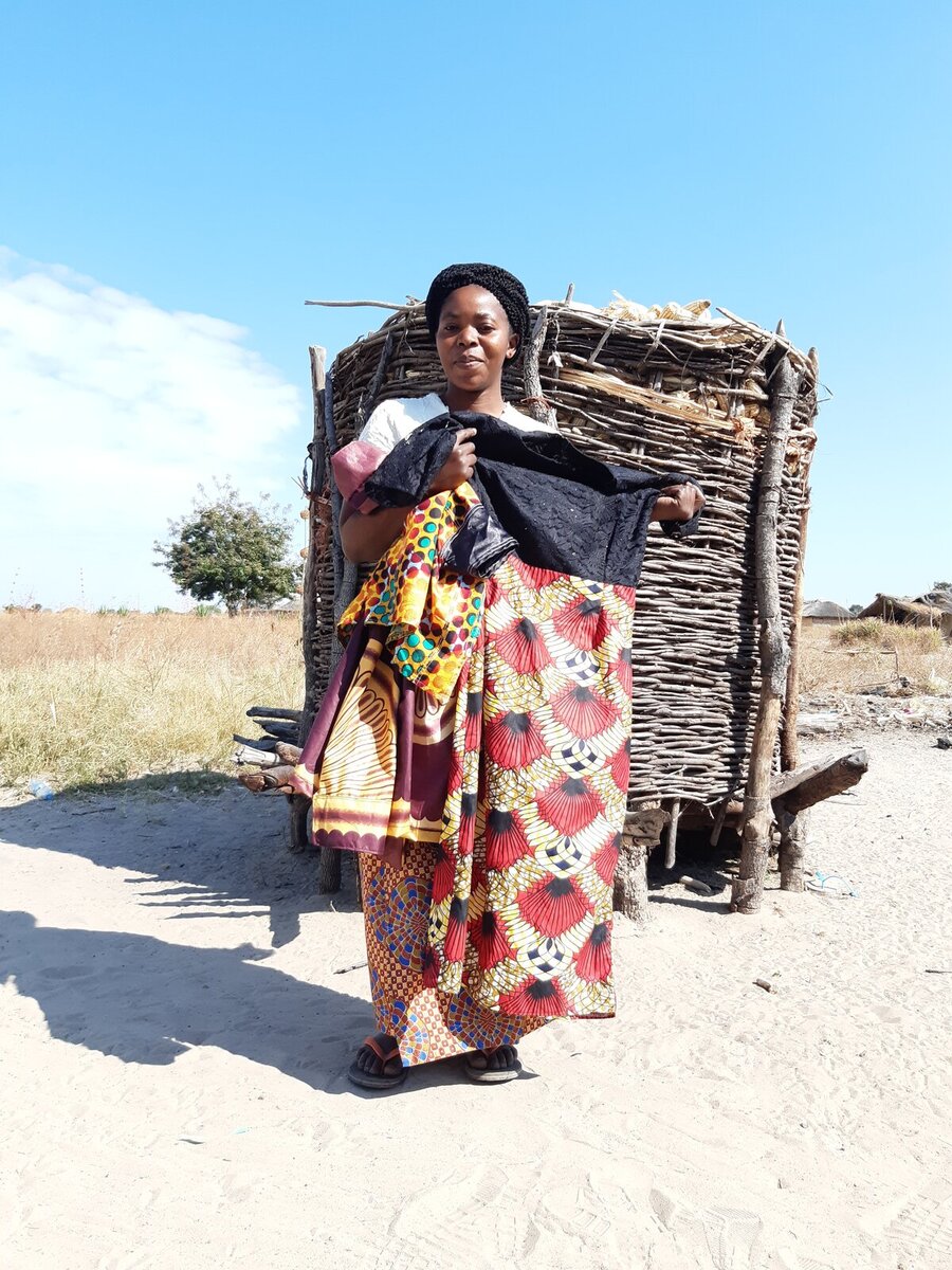 Beya showing us some of the dresses she has made Beya showing us some of the dresses she has made