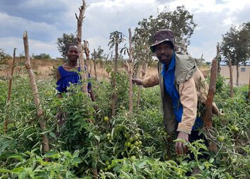 I am proud to work with Caritas, says Muyunda Masiye, a lead farmer in Mayukwayukwa refugee settleme