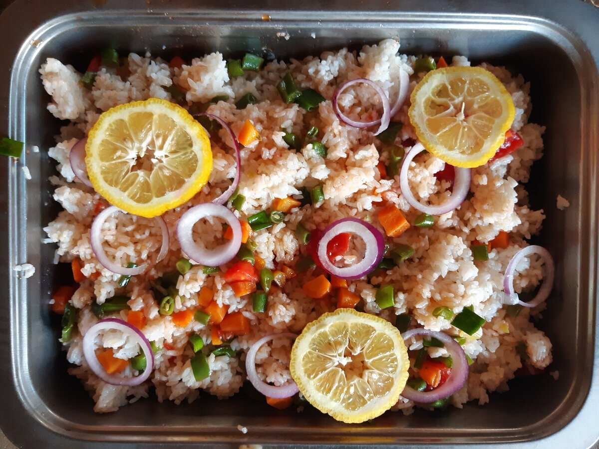 Rice served in Namenda's restaurant Rice served in Namenda's restaurant